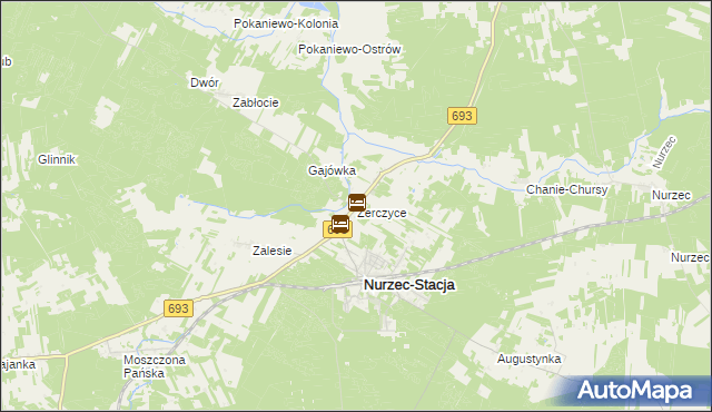 mapa Żerczyce, Żerczyce na mapie Targeo