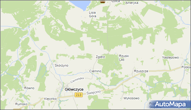 mapa Zgierz gmina Główczyce, Zgierz gmina Główczyce na mapie Targeo