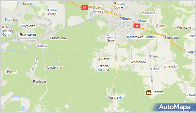 mapa Żurada, Żurada na mapie Targeo
