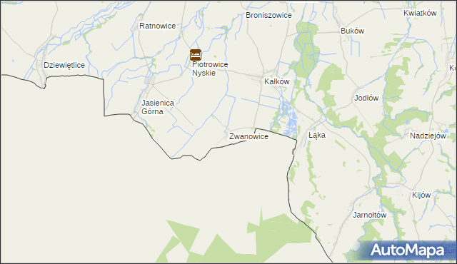 mapa Zwanowice gmina Otmuchów, Zwanowice gmina Otmuchów na mapie Targeo