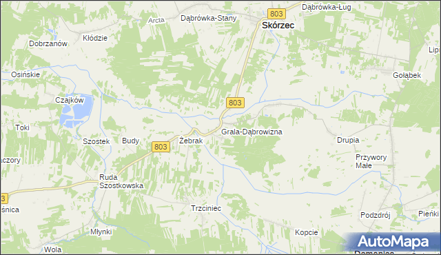 mapa Grala-Dąbrowizna, Grala-Dąbrowizna na mapie Targeo