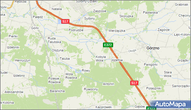 mapa Kobyla Wola, Kobyla Wola na mapie Targeo