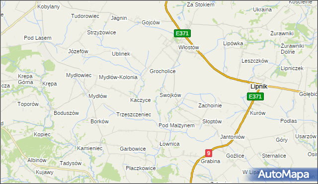 mapa Swojków gmina Lipnik, Swojków gmina Lipnik na mapie Targeo