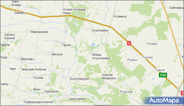 mapa Wólka Krzymowska, Wólka Krzymowska na mapie Targeo