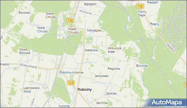 mapa Albertów gmina Rokiciny, Albertów gmina Rokiciny na mapie Targeo