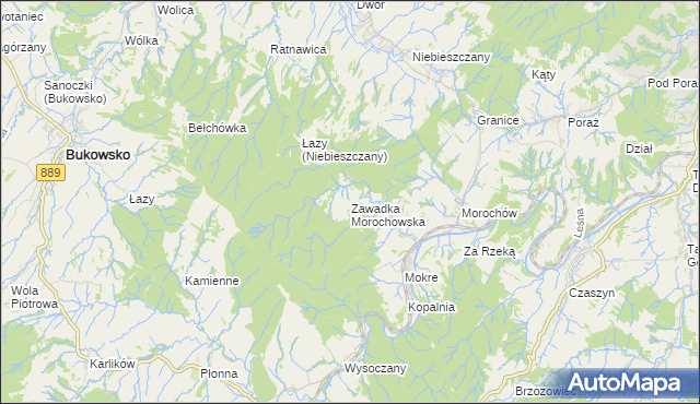 mapa Zawadka Morochowska, Zawadka Morochowska na mapie Targeo