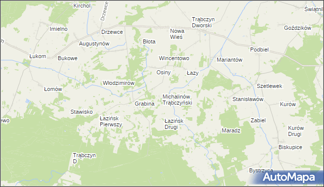 mapa Michalinów Trąbczyński, Michalinów Trąbczyński na mapie Targeo