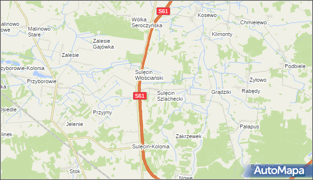 mapa Sulęcin Szlachecki, Sulęcin Szlachecki na mapie Targeo