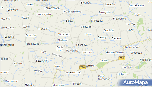 mapa Czuszów, Czuszów na mapie Targeo