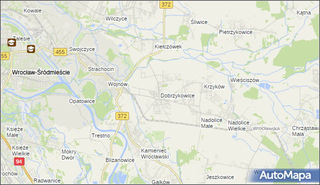 mapa Dobrzykowice, Dobrzykowice na mapie Targeo