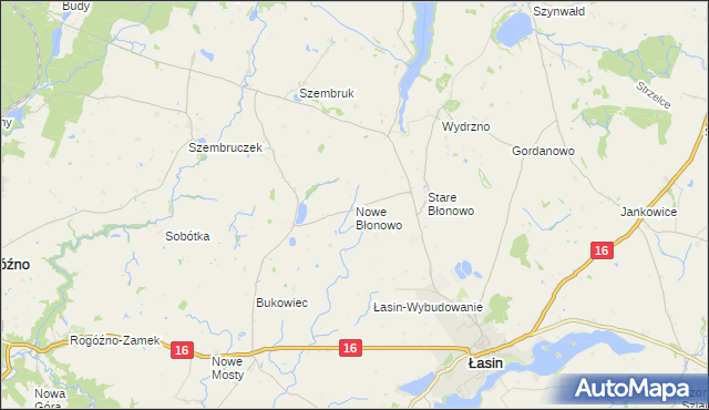 mapa Nowe Błonowo, Nowe Błonowo na mapie Targeo