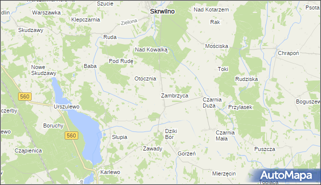 mapa Zambrzyca, Zambrzyca na mapie Targeo