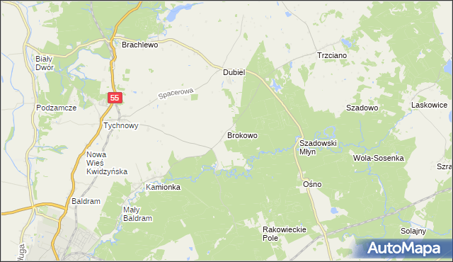mapa Brokowo, Brokowo na mapie Targeo