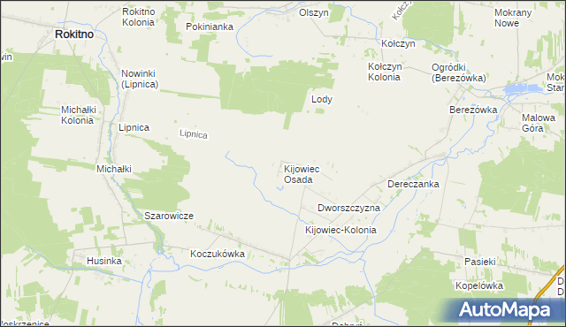 mapa Kijowiec Osada, Kijowiec Osada na mapie Targeo