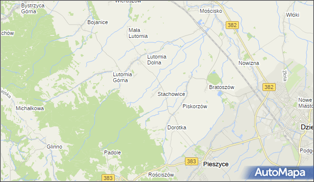 mapa Stachowice, Stachowice na mapie Targeo