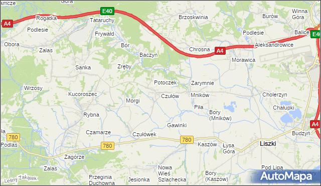 mapa Czułów, Czułów na mapie Targeo