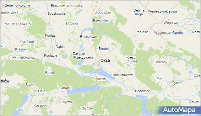 mapa Oksa, Oksa na mapie Targeo