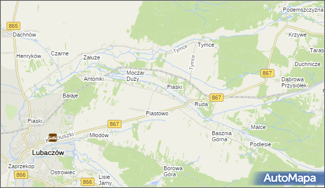 mapa Basznia Dolna, Basznia Dolna na mapie Targeo