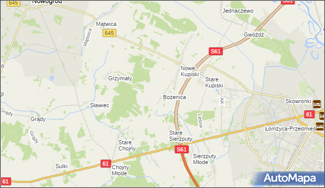 mapa Bożenica, Bożenica na mapie Targeo