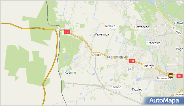 mapa Dołuje, Dołuje na mapie Targeo