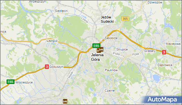 mapa Jelenia Góra, Jelenia Góra na mapie Targeo
