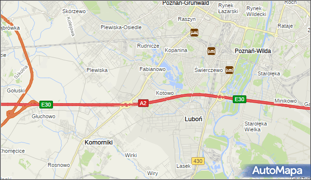 mapa Kotowo gmina Poznań, Kotowo gmina Poznań na mapie Targeo
