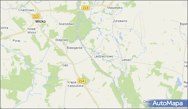 mapa Lędziechowo, Lędziechowo na mapie Targeo