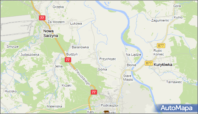 mapa Przychojec, Przychojec na mapie Targeo