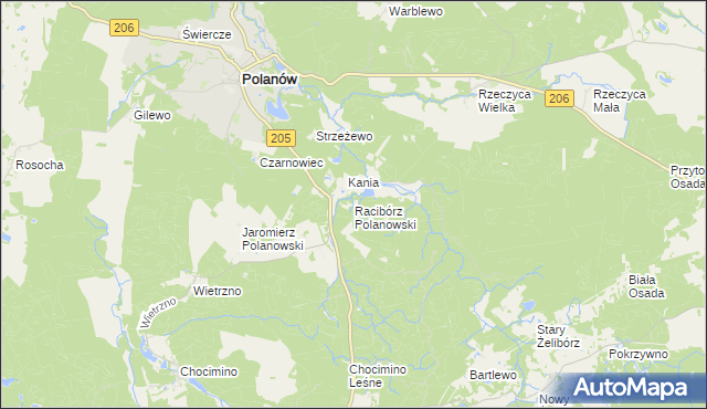 mapa Racibórz Polanowski, Racibórz Polanowski na mapie Targeo