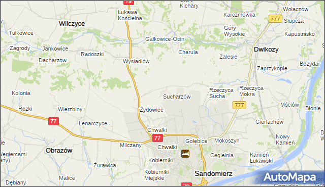 mapa Sucharzów, Sucharzów na mapie Targeo