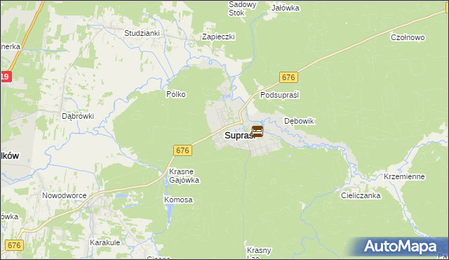 mapa Supraśl, Supraśl na mapie Targeo