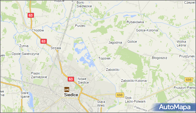 mapa Topórek, Topórek na mapie Targeo