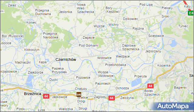 mapa Wołowice, Wołowice na mapie Targeo