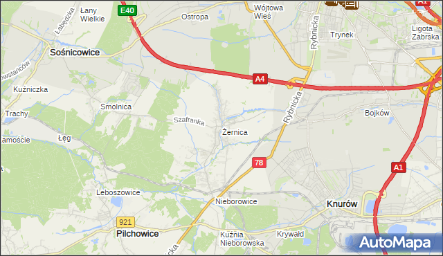 mapa Żernica, Żernica na mapie Targeo