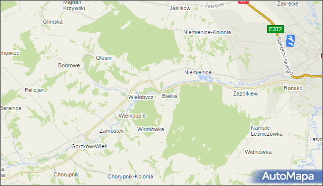 mapa Białka gmina Krasnystaw, Białka gmina Krasnystaw na mapie Targeo