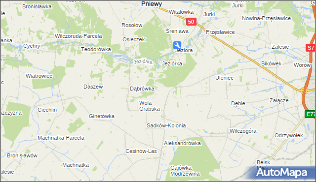 mapa Czekaj gmina Pniewy, Czekaj gmina Pniewy na mapie Targeo