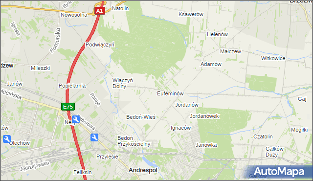 mapa Eufeminów, Eufeminów na mapie Targeo