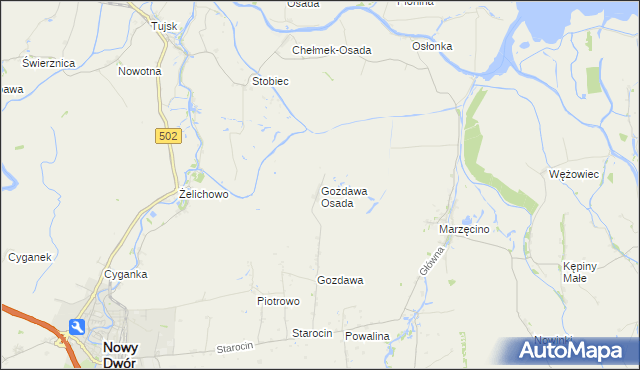 mapa Gozdawa Osada, Gozdawa Osada na mapie Targeo