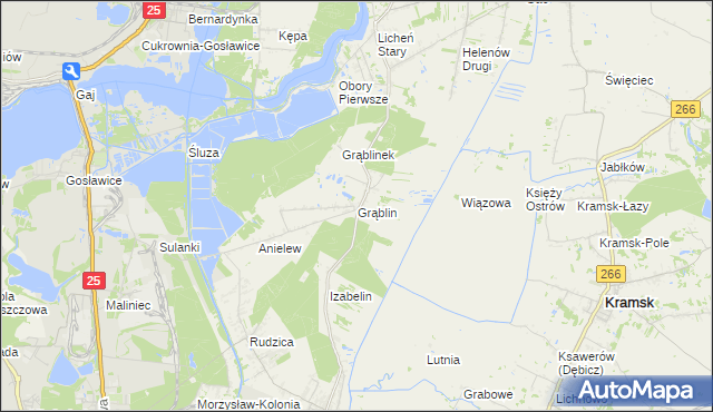 mapa Grąblin, Grąblin na mapie Targeo