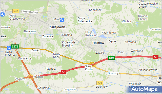 mapa Hipolitów gmina Halinów, Hipolitów gmina Halinów na mapie Targeo