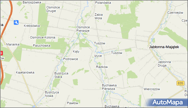 mapa Iżyce, Iżyce na mapie Targeo