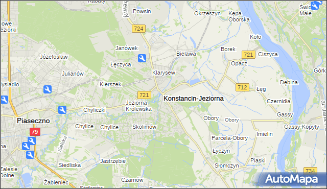 mapa Konstancin-Jeziorna, Konstancin-Jeziorna na mapie Targeo