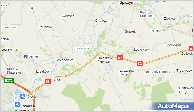 mapa Łuszczów Pierwszy, Łuszczów Pierwszy na mapie Targeo