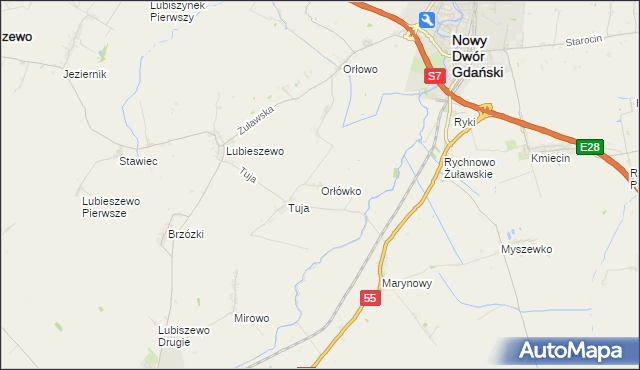 mapa Orłówko, Orłówko na mapie Targeo