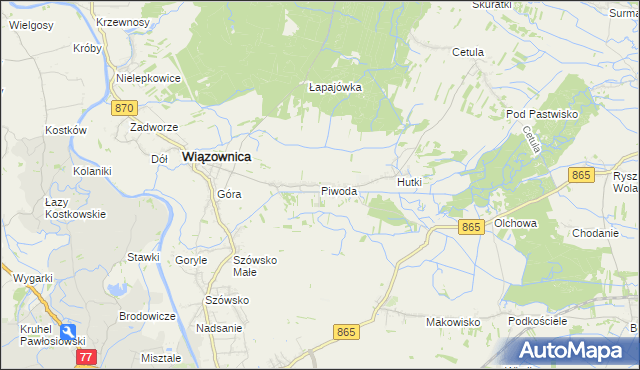 mapa Piwoda, Piwoda na mapie Targeo