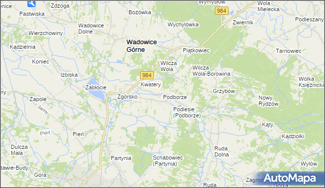 mapa Podborze gmina Radomyśl Wielki, Podborze gmina Radomyśl Wielki na mapie Targeo