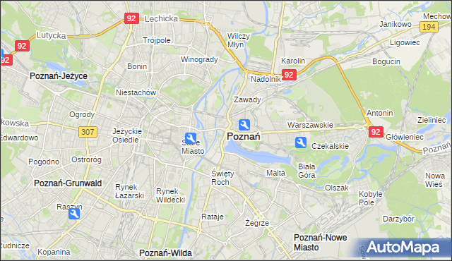 mapa Poznania, Poznań na mapie Targeo