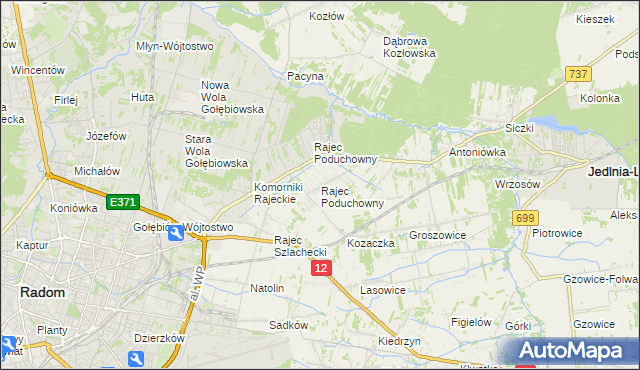 mapa Rajec Poduchowny, Rajec Poduchowny na mapie Targeo