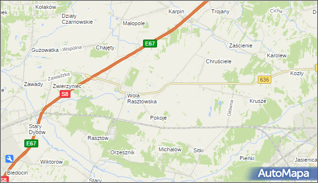 mapa Roszczep, Roszczep na mapie Targeo