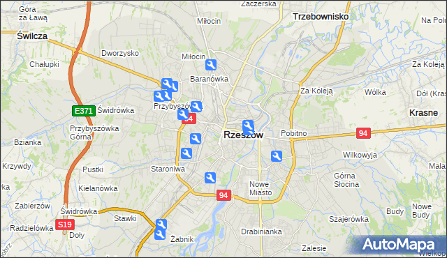 mapa Rzeszów, Rzeszów na mapie Targeo